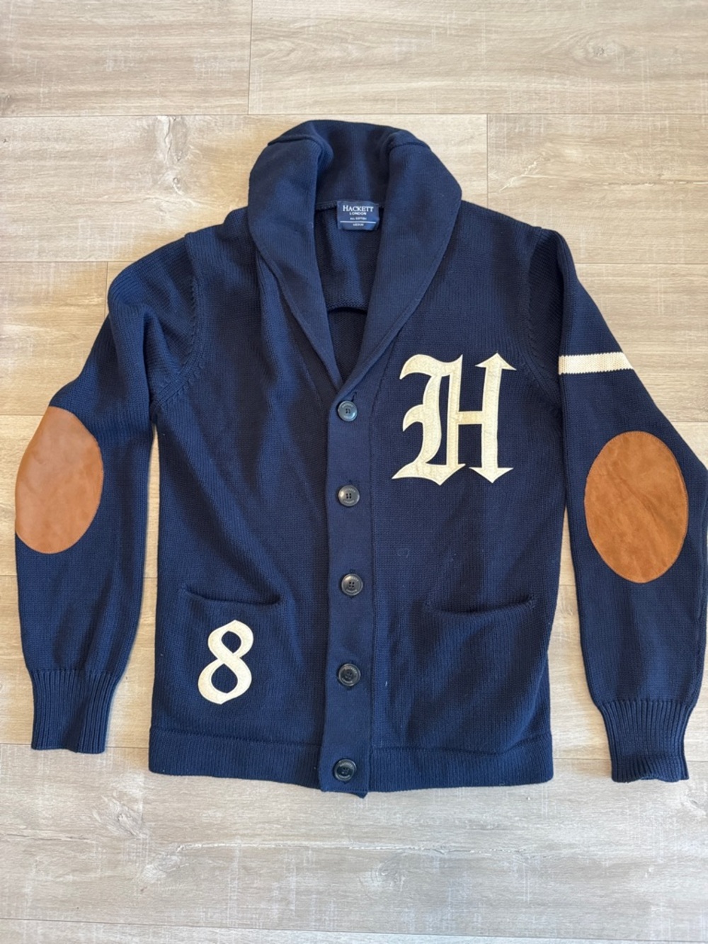 Men’s medium Hackett London Navy Shawl-Collar Cardigan